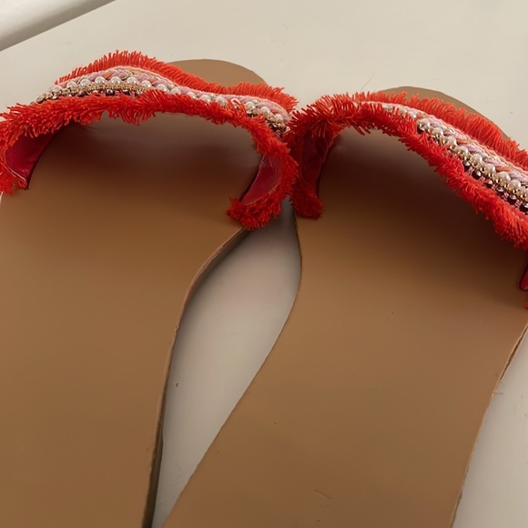 Forever 21 Beaded Fringe-Vamp Sandals - Picture 5 of 6